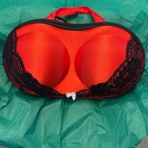 N’sentials Small Crimson Bra Travel Case NWOT